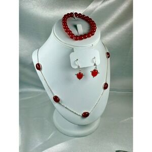Red Carnelian Agate 3-Piece Jewelry Set –‎ Confident, Bold, Beautiful Energy